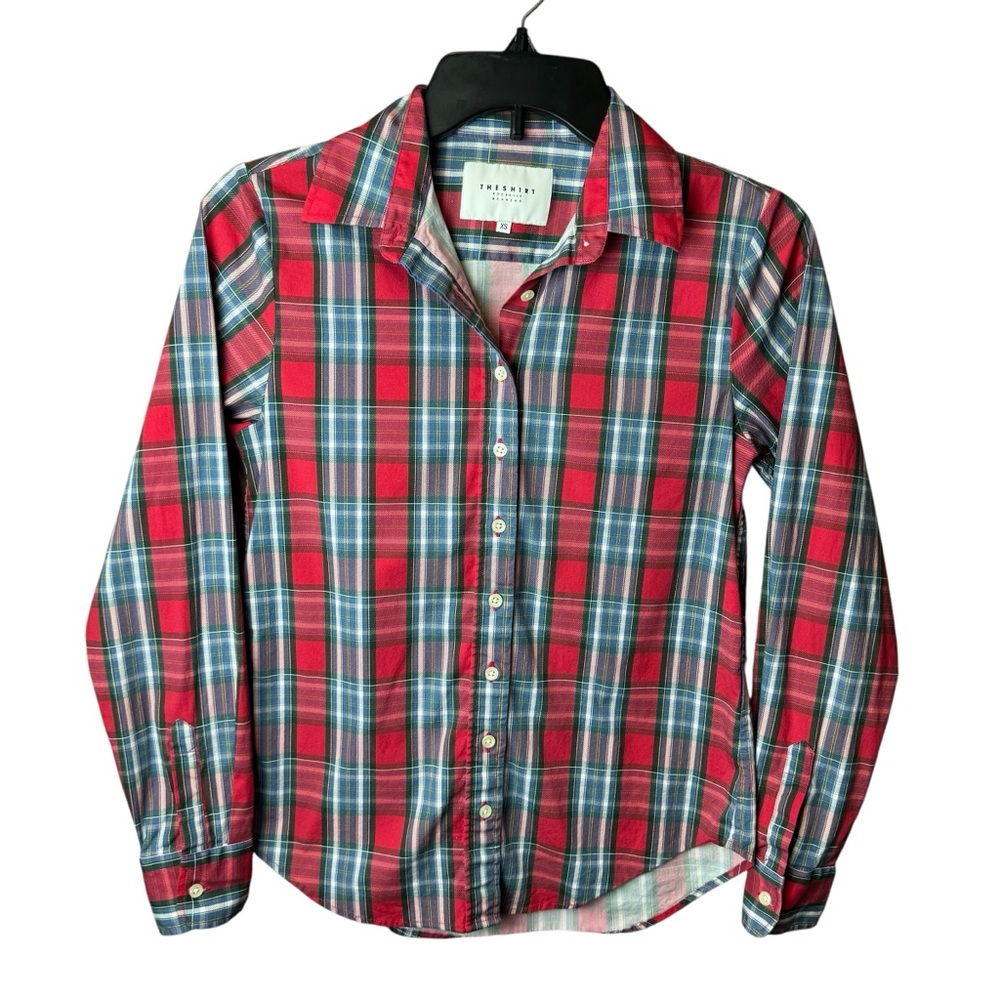 The Shirt by Rochelle Behrens Red Plaid Button Up XS